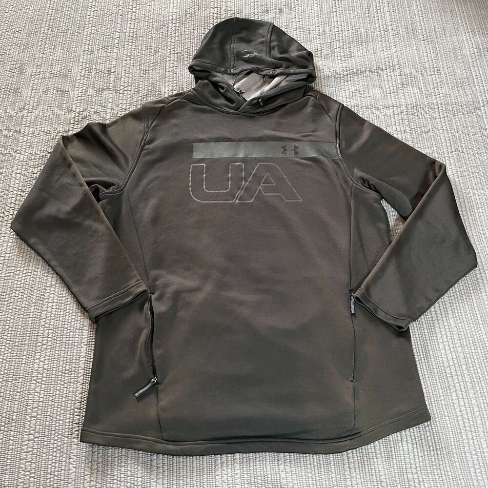 Under Armour ColdGear Hoodie Sweatshirt Men’s XL Black Thermal Pullover